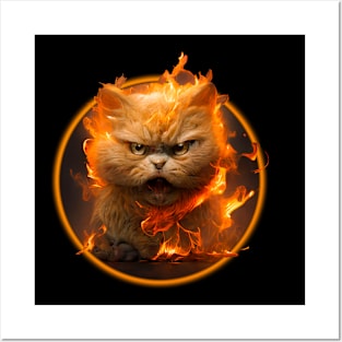 cat fire Posters and Art